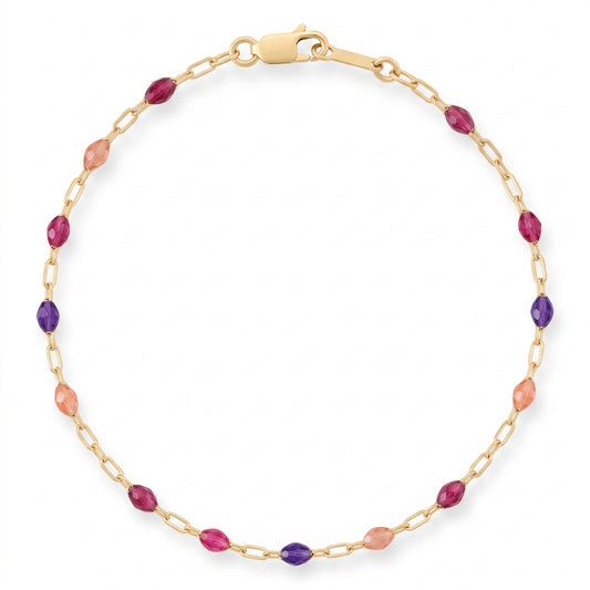 ombre pink paperclip bracelet