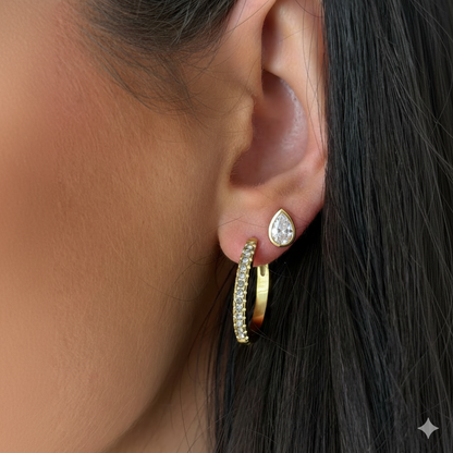 rocky oval hoops + juliette teardrop studs earring set