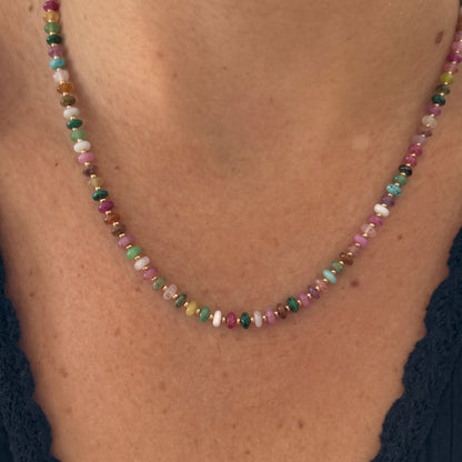 muted multicolor beaded necklace