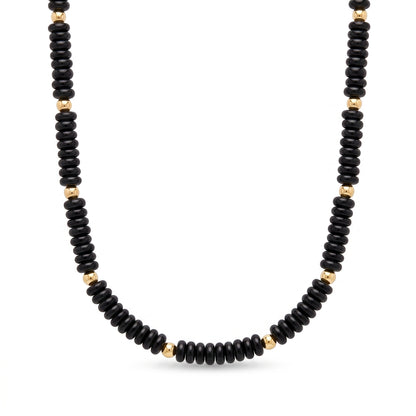 black beaded necklace