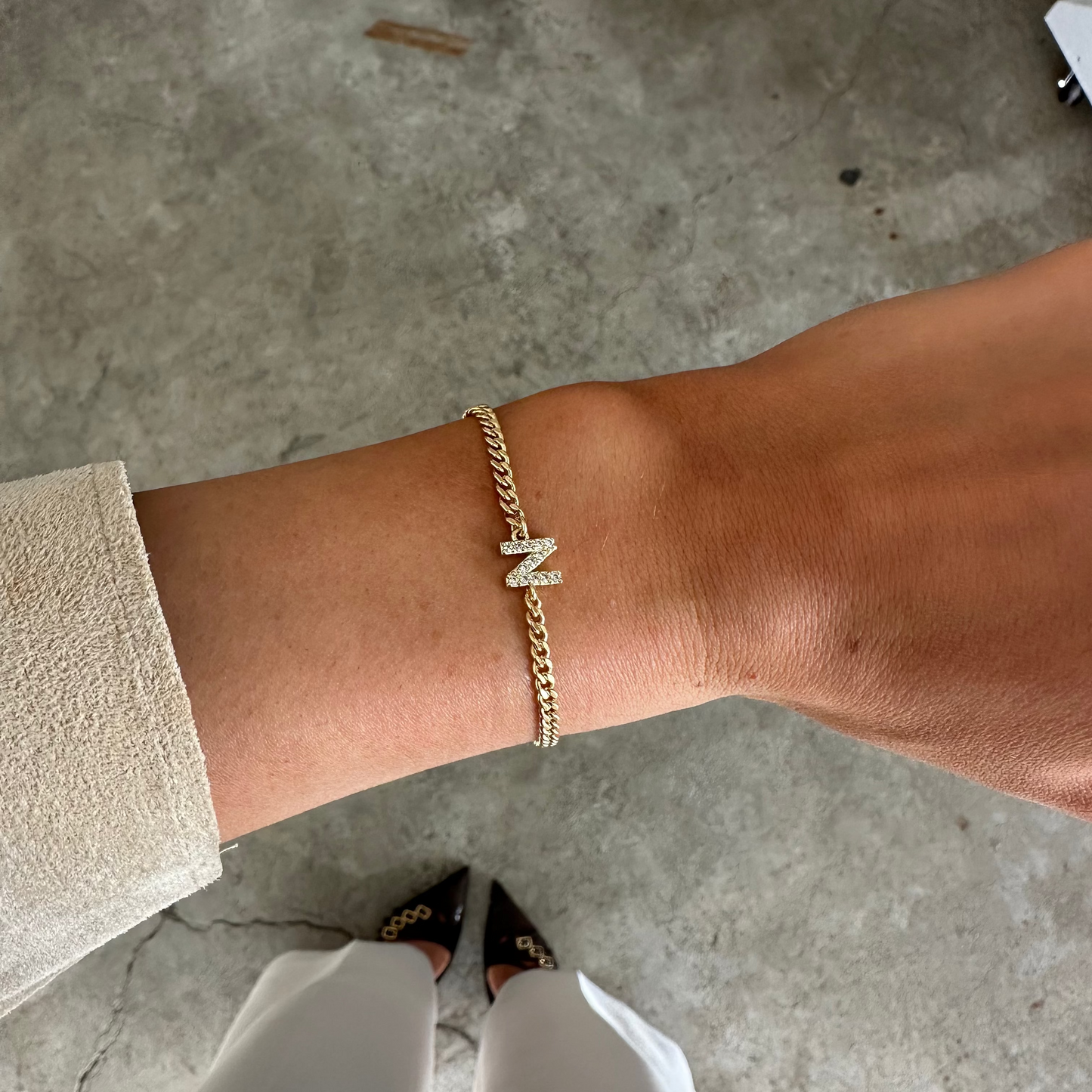 pavé initial bracelet