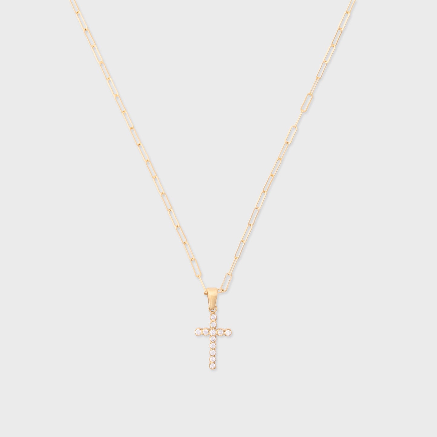 bezel cross necklace