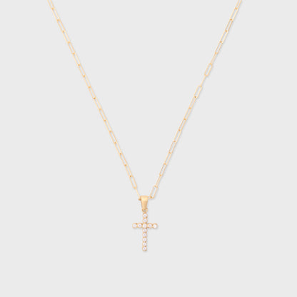 bezel cross necklace