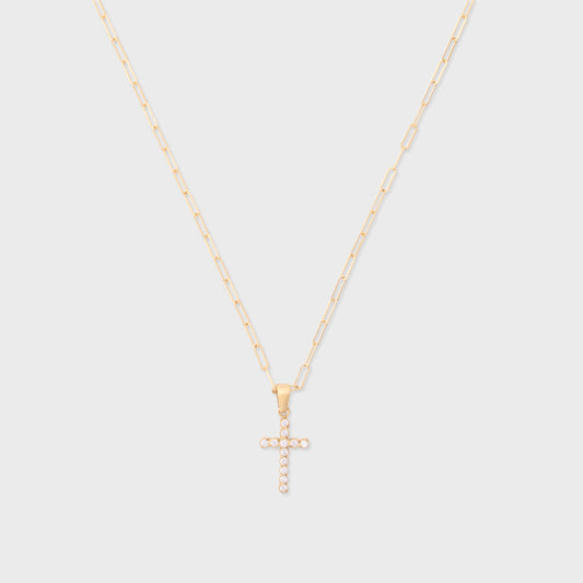bezel cross necklace