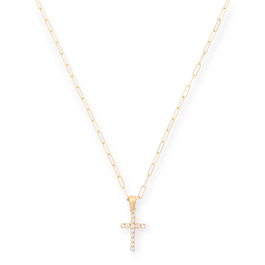 bezel cross necklace