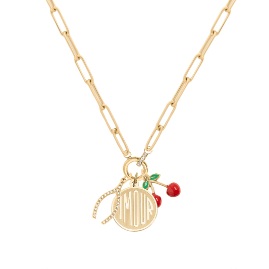 cuffed charm necklace