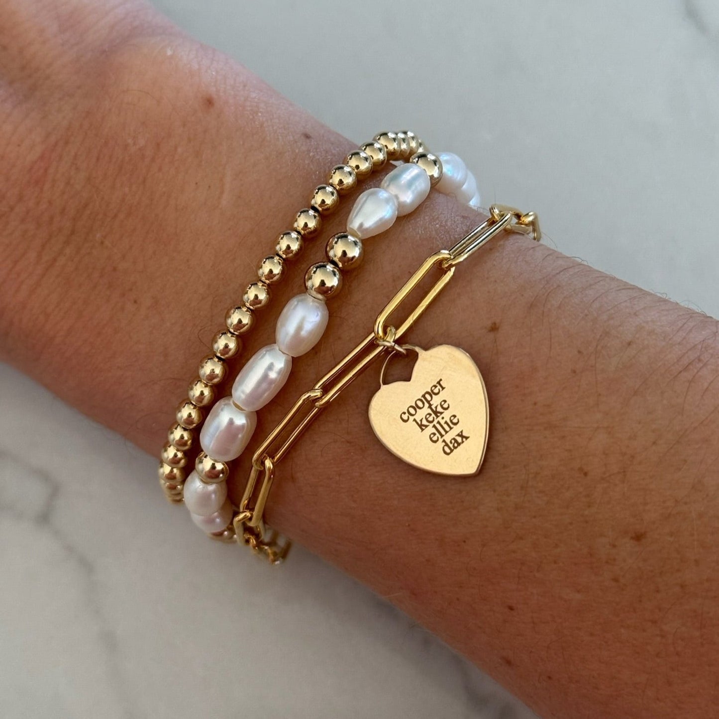 custom engraved charm bracelet