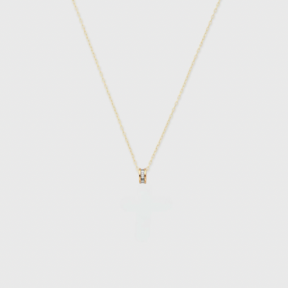 14k baguette slider necklace