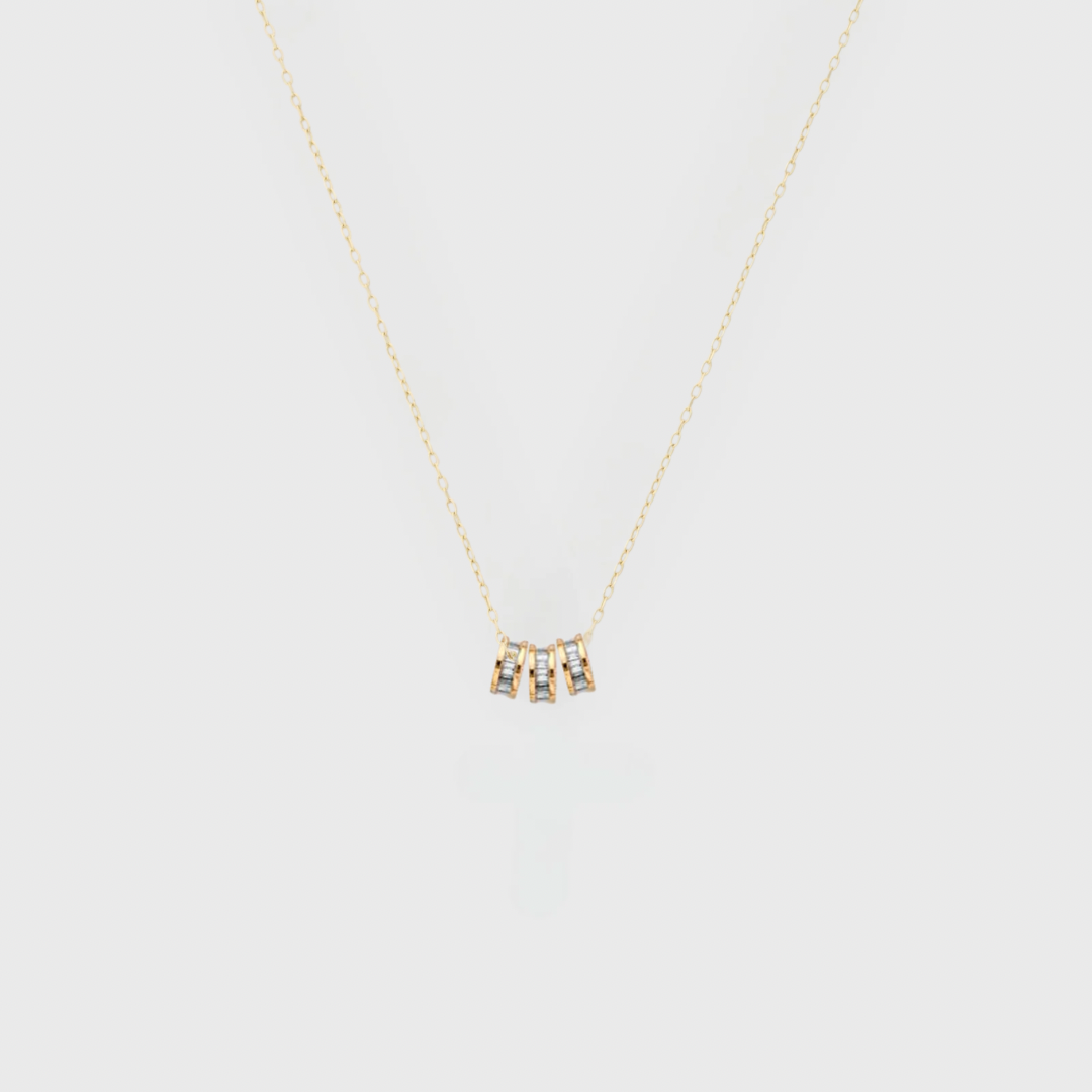 14k baguette slider necklace