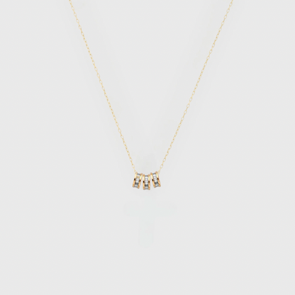 14k baguette slider necklace