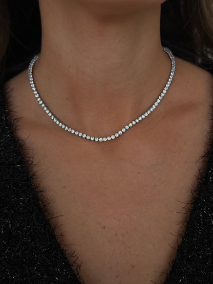 classic tennis necklace (silver)