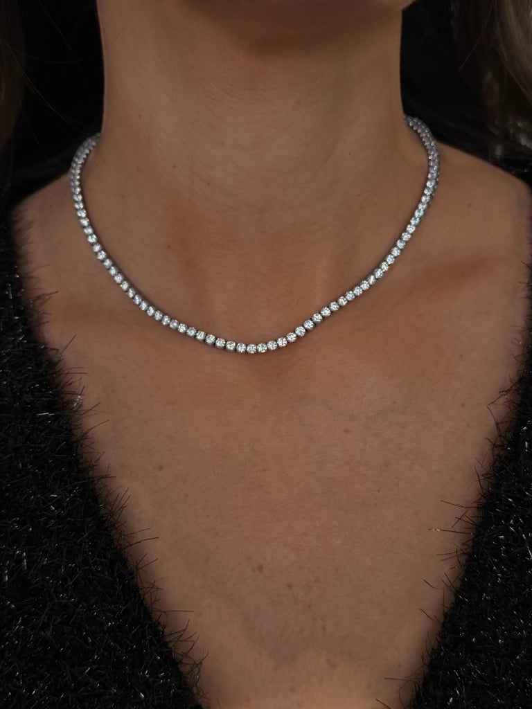 classic tennis necklace (silver)