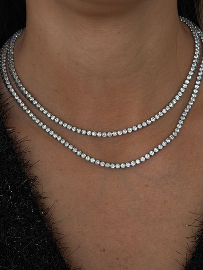 classic tennis necklace (silver)