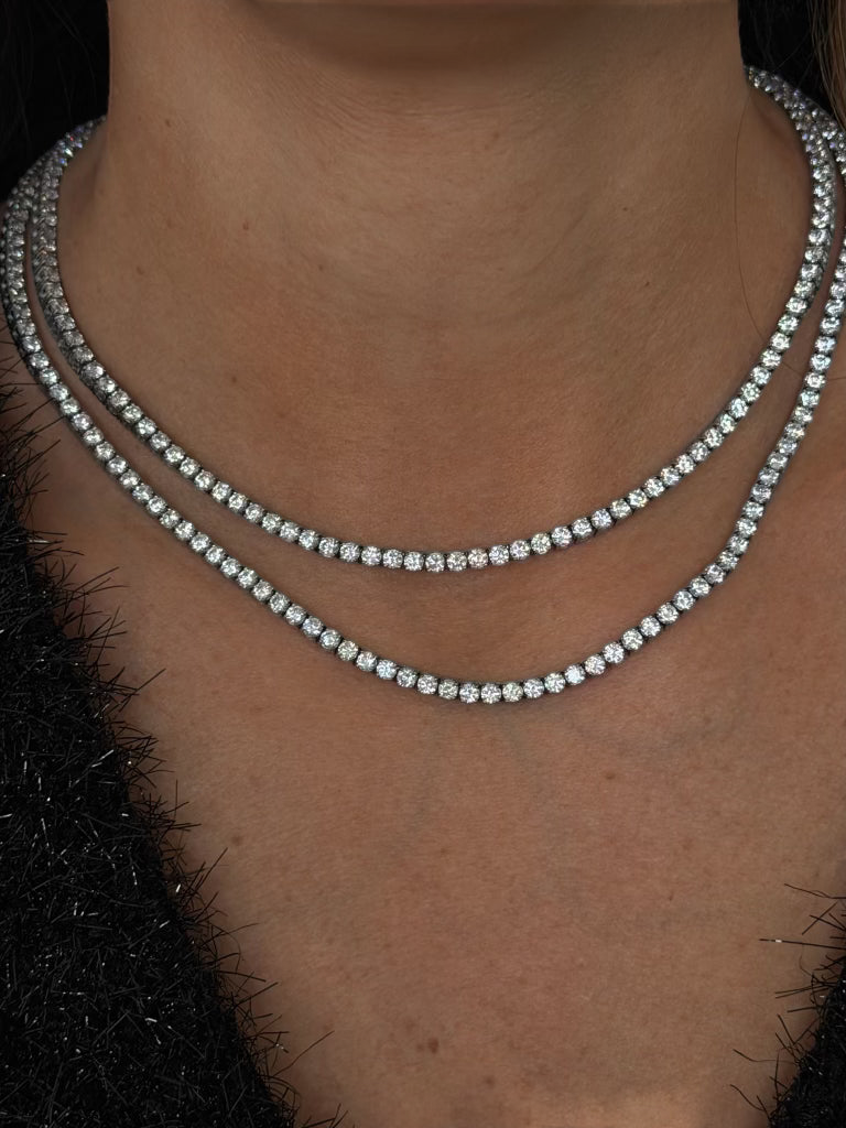 classic tennis necklace (silver)