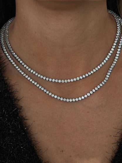 classic tennis necklace (silver)