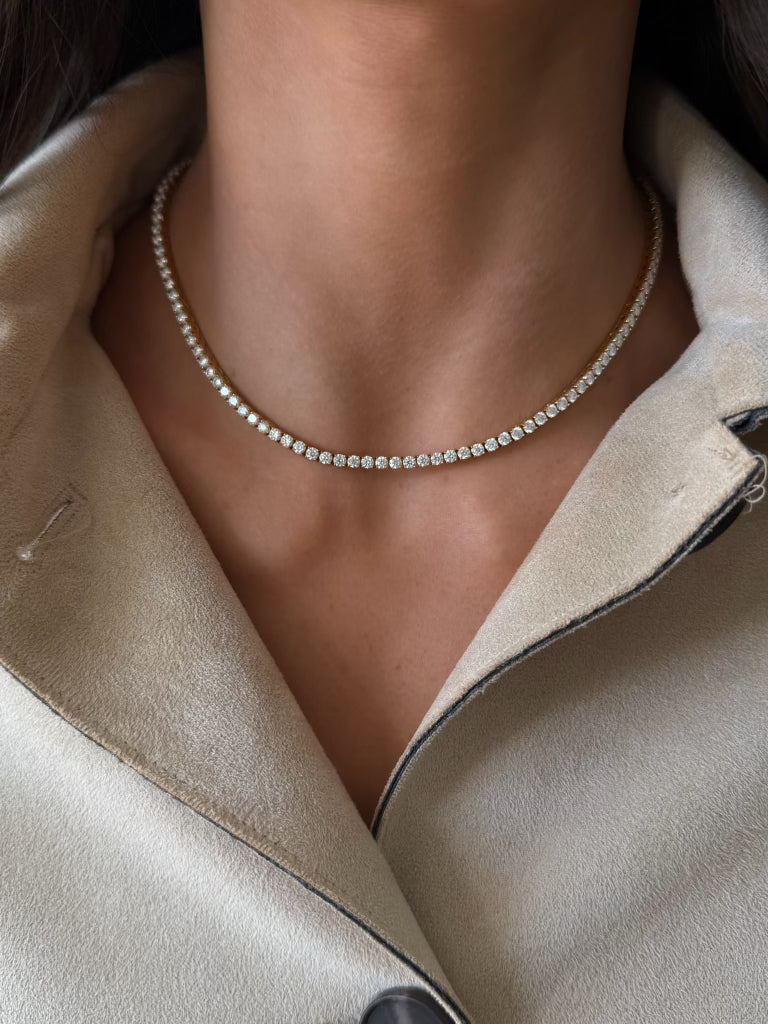 classic tennis necklace (gold)