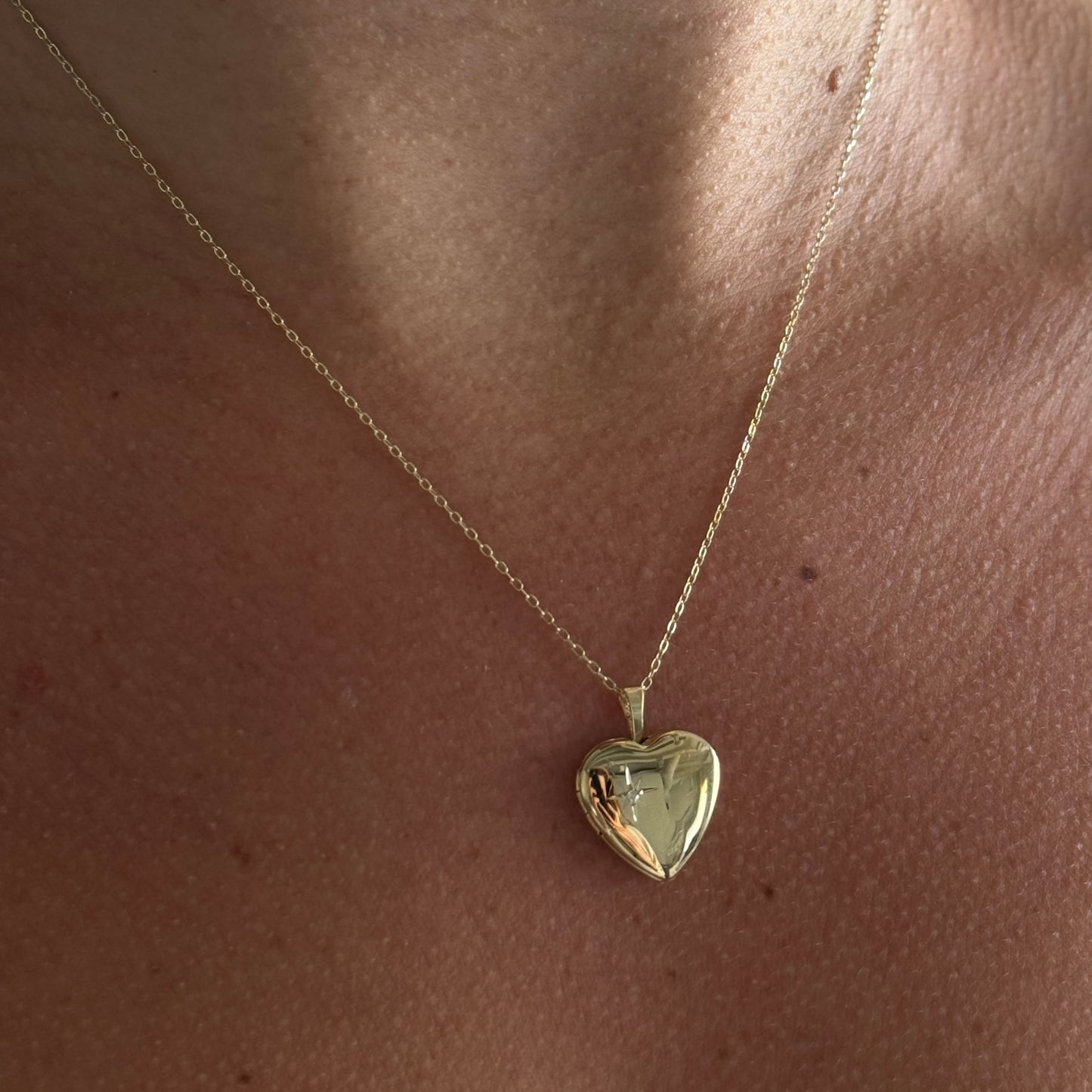 14k heart locket necklace