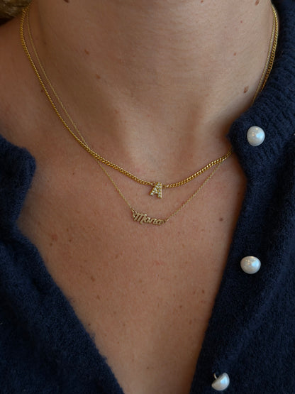 pavé initial necklace