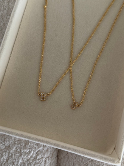 pavé initial necklace