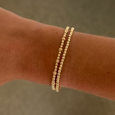 dainty station juno bracelet double stack (2mm)