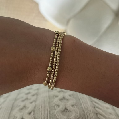 dainty station juno bracelet three stack (2+3+station)