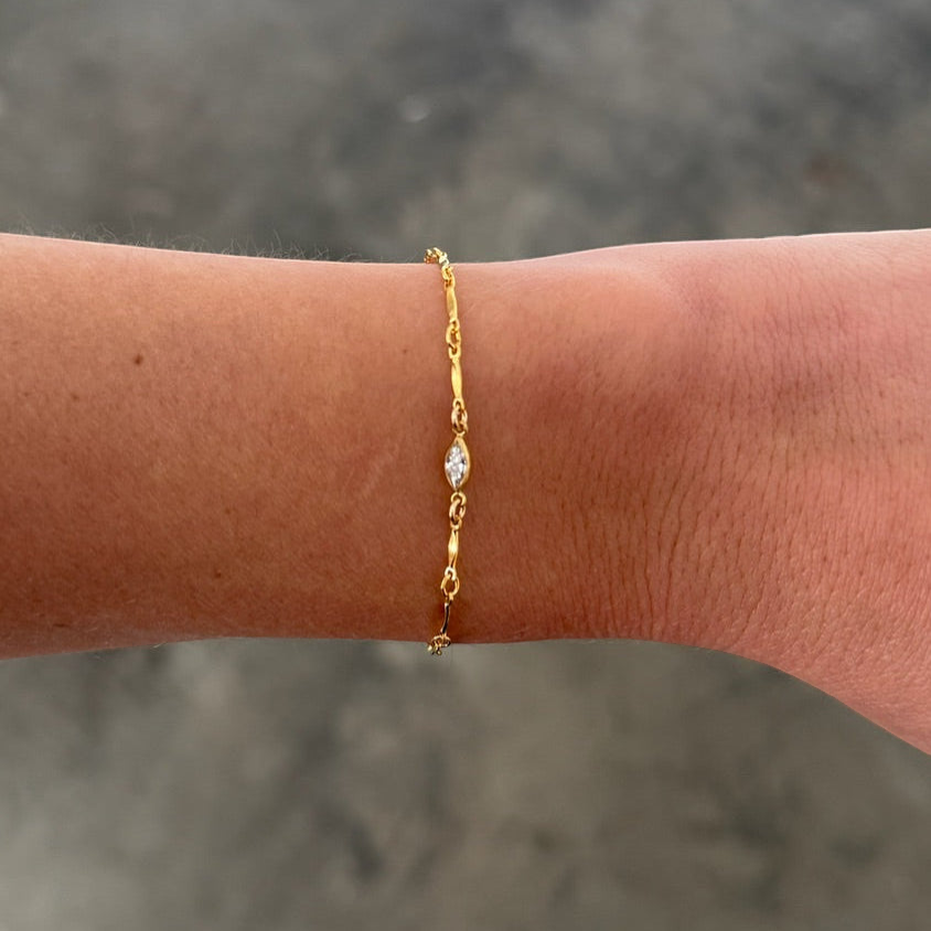 marquise stone bar bracelet