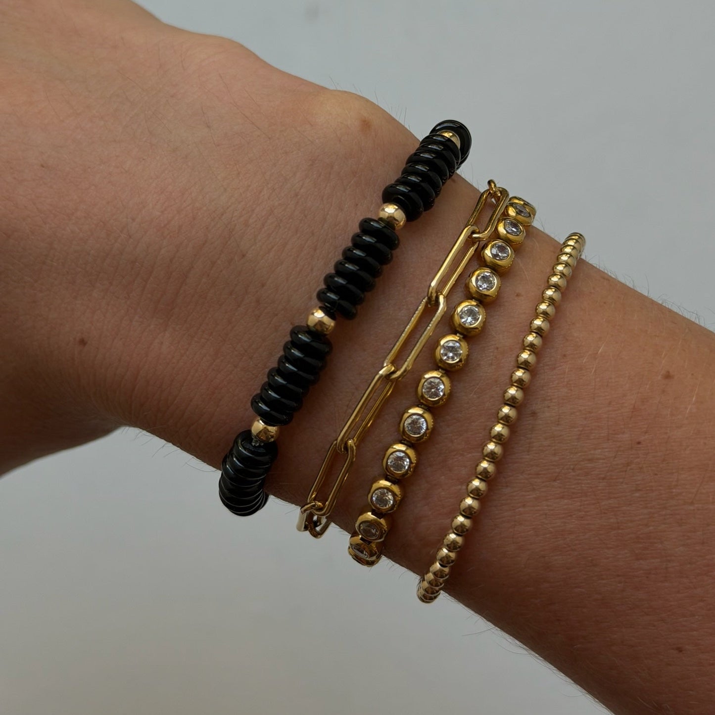 black beaded bracelet