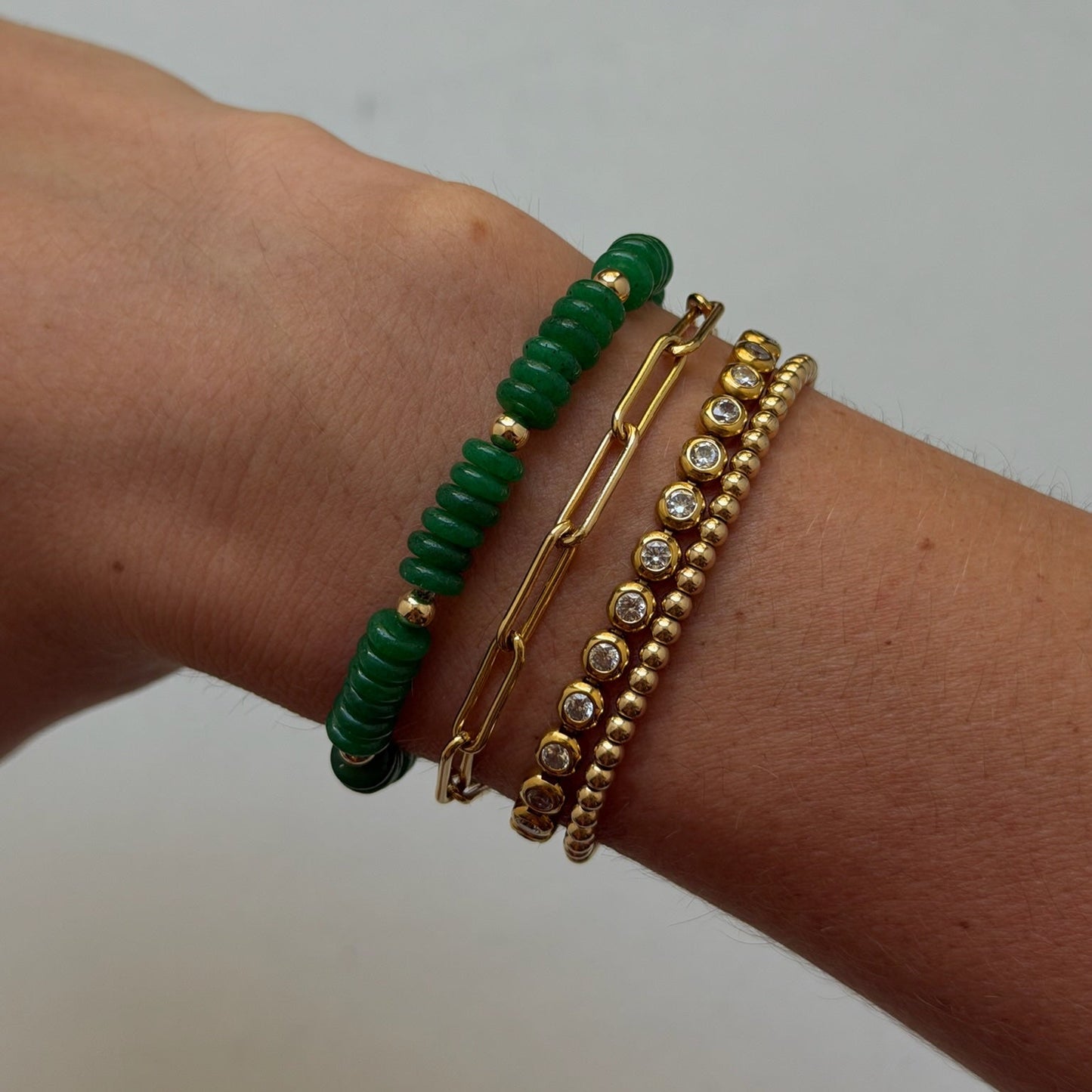 fun green beaded bracelet