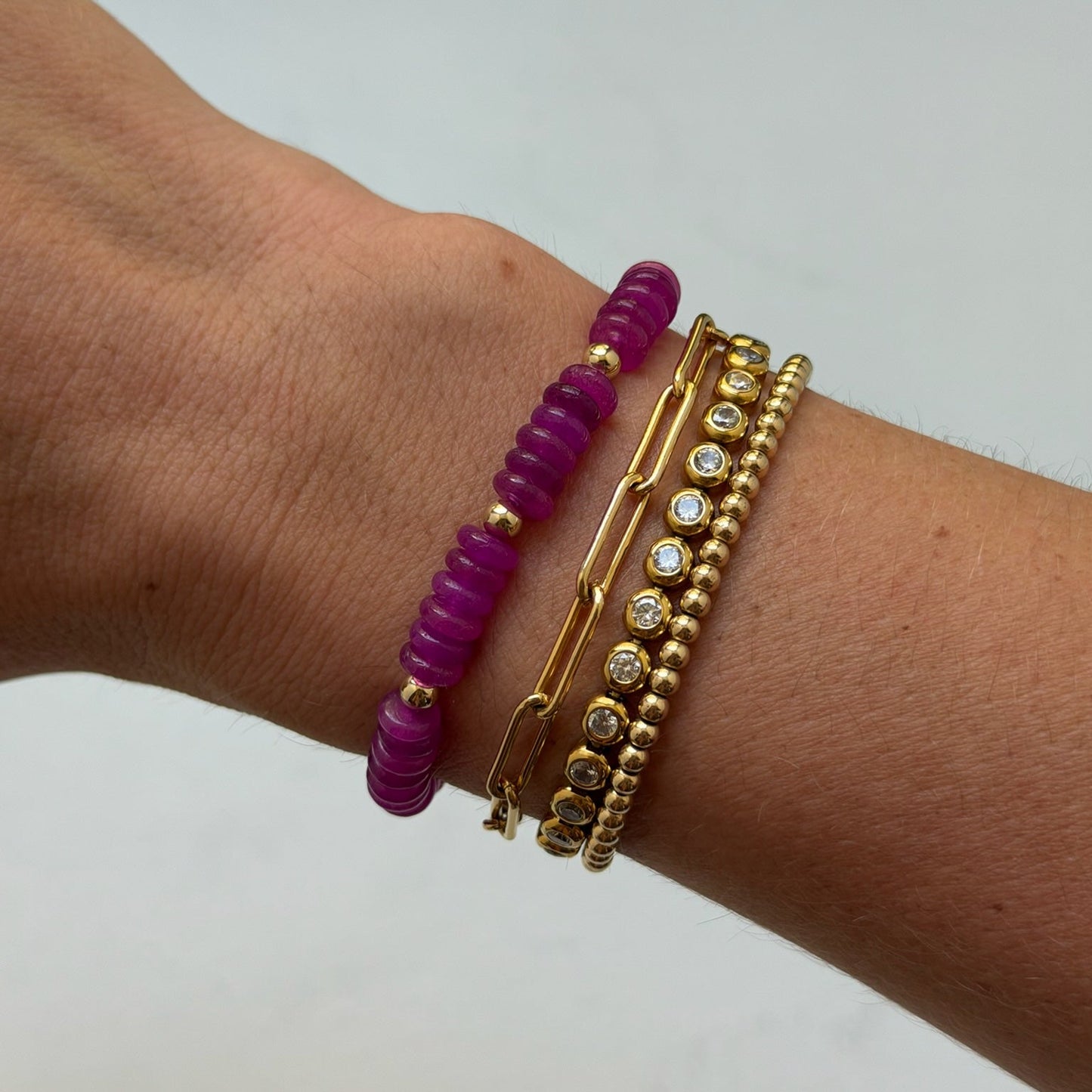 fuchsia beaded bracelet