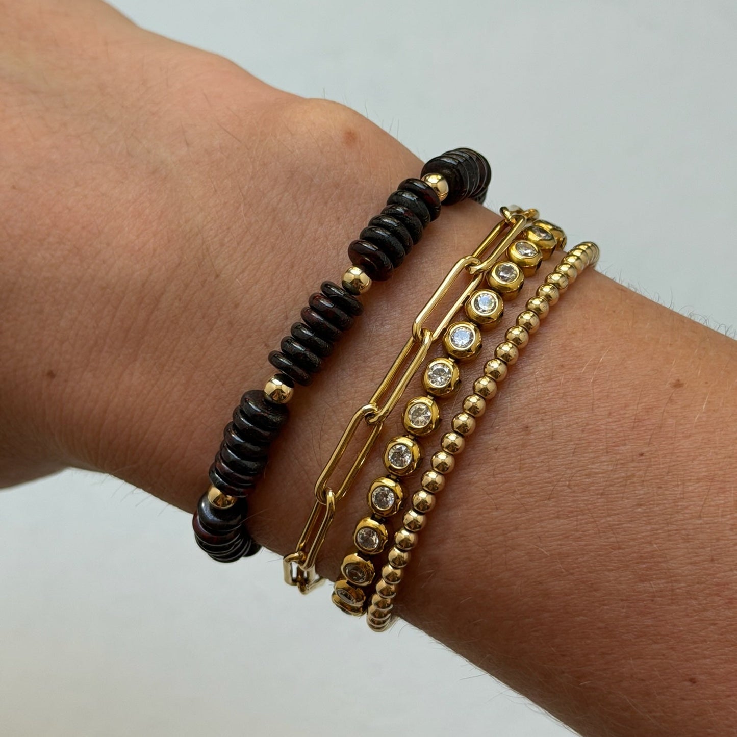 dark chocolate beaded bracelet