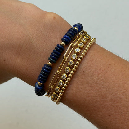lapis lazuli blue beaded bracelet