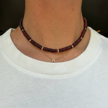 dark chocolate beaded necklace