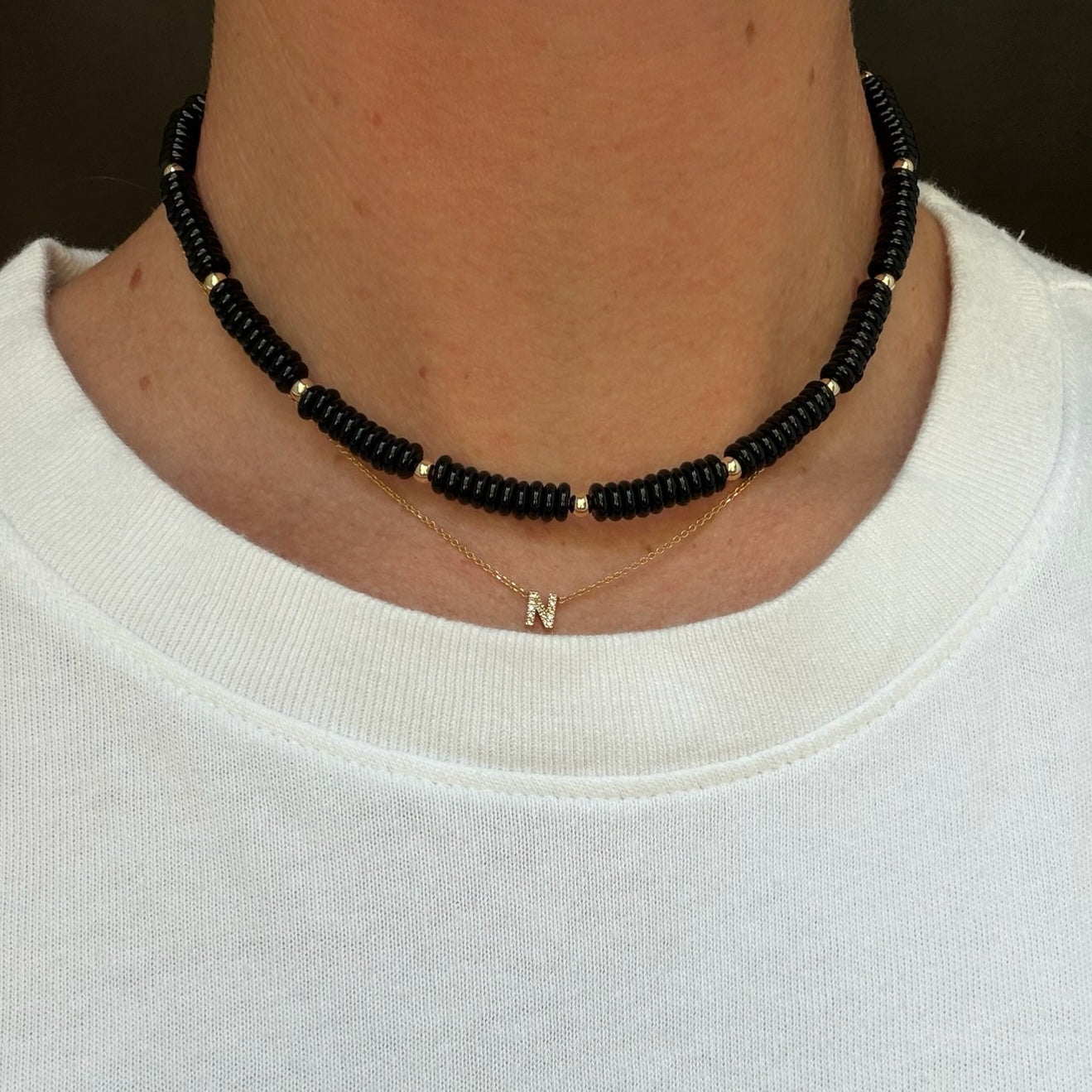 black beaded necklace
