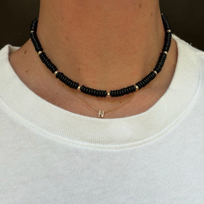black beaded necklace