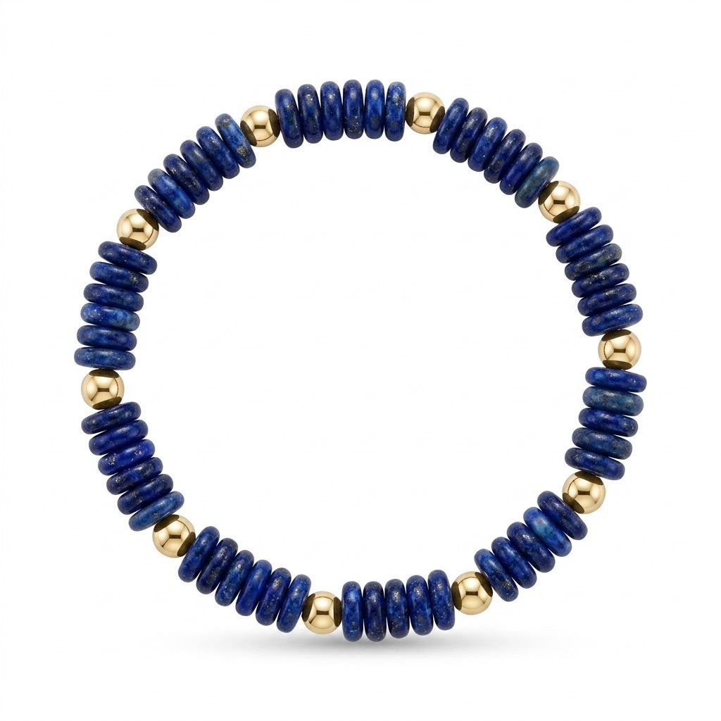 lapis lazuli blue beaded bracelet