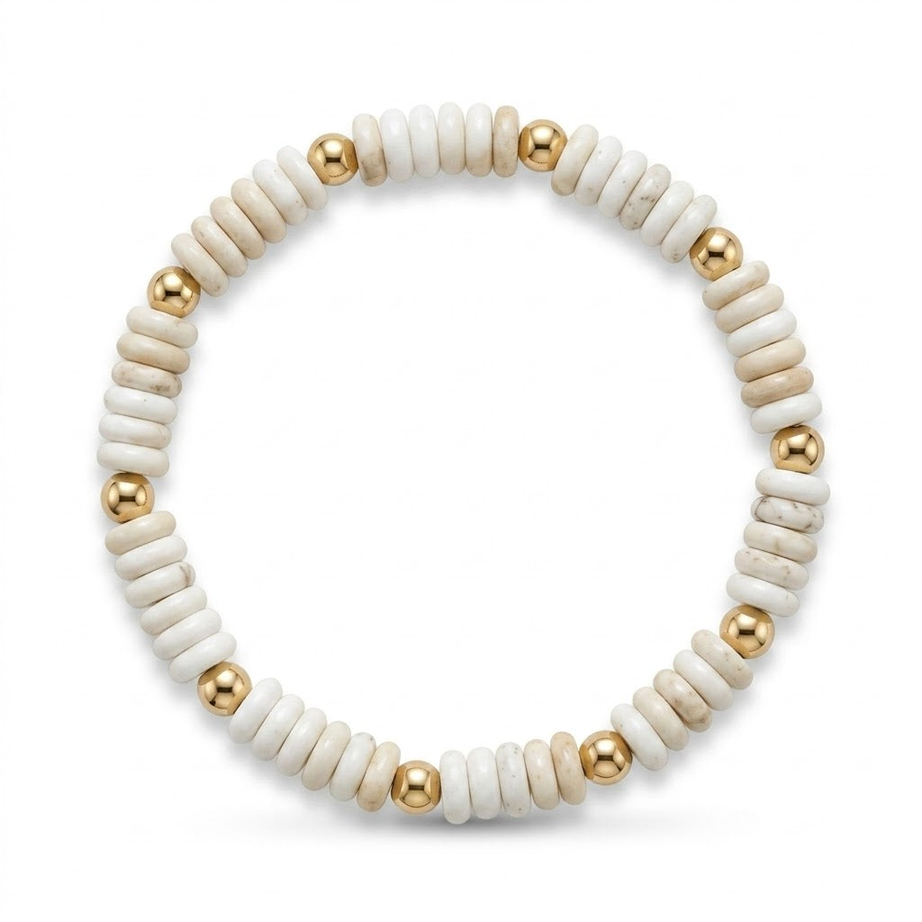 oatmeal white beaded bracelet