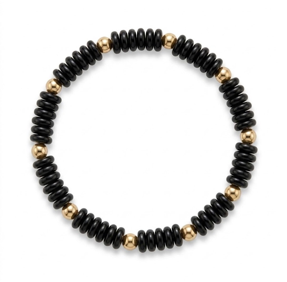 black beaded bracelet