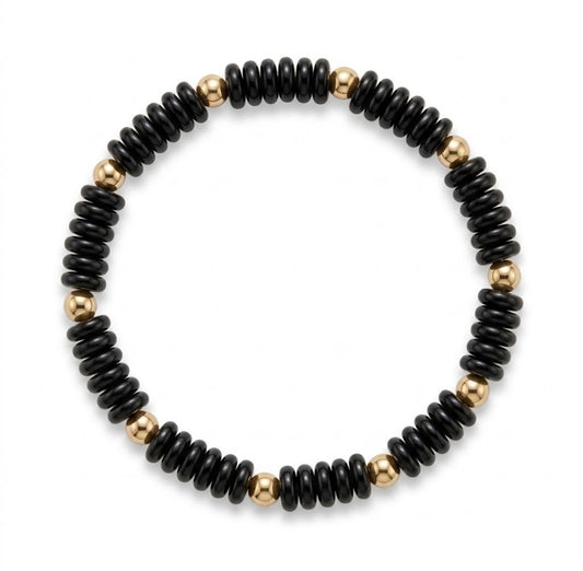 black beaded bracelet