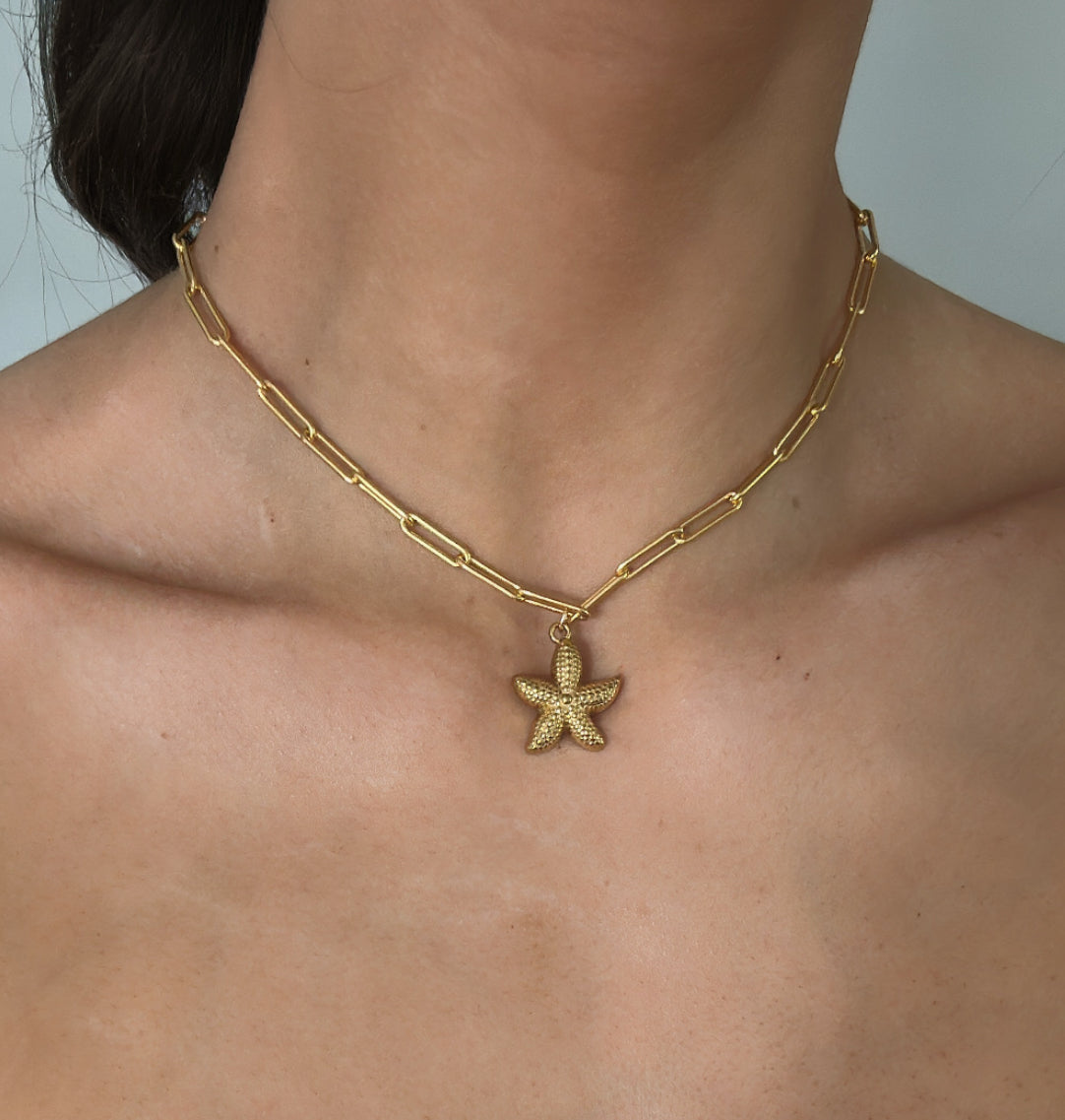 starfish chunky paperclip choker