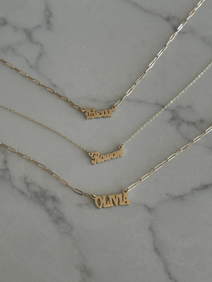 10k/14k nameplate necklace