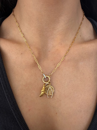 cuffed charm necklace