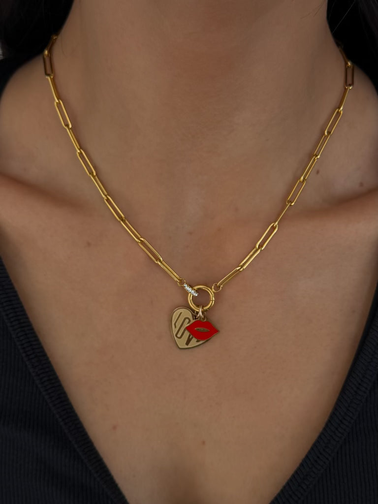 cuffed charm necklace