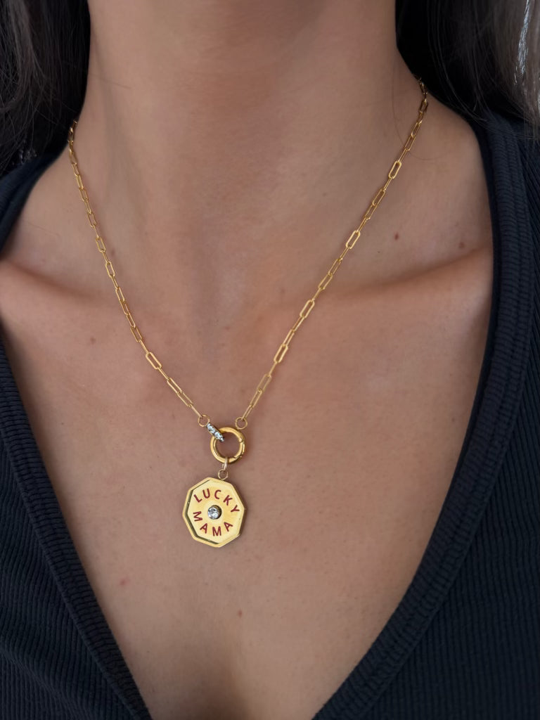 cuffed charm necklace