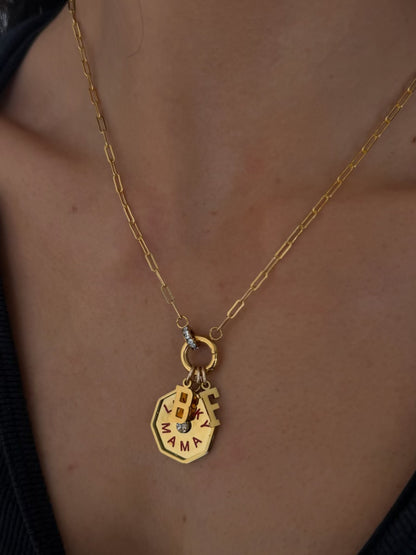 cuffed charm necklace