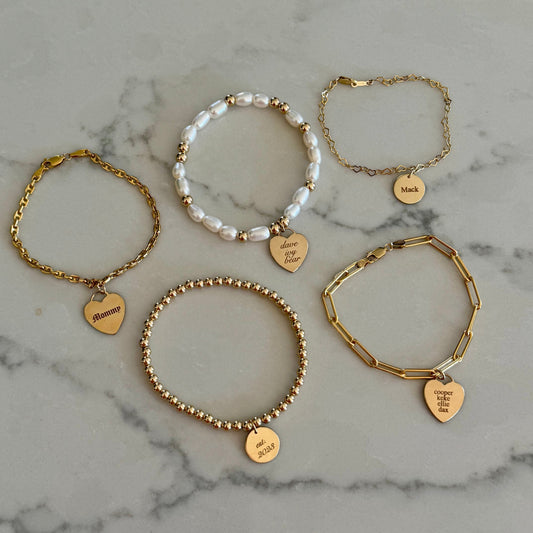 custom engraved charm bracelet