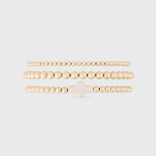 pearl cross juno triple stack (3+4+5mm)
