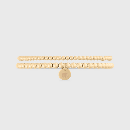 Alte englische Initiale Juno Doppelarmbandstapel (3+4mm)