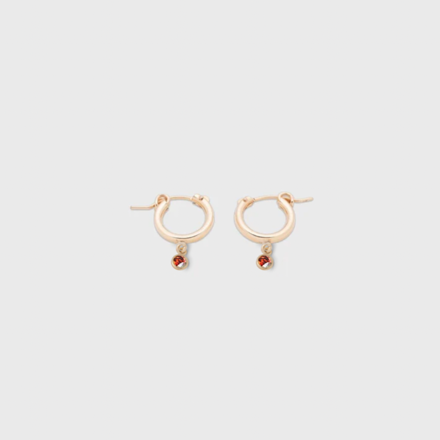 mini créoles avec pierre de naissance (13 mm) 