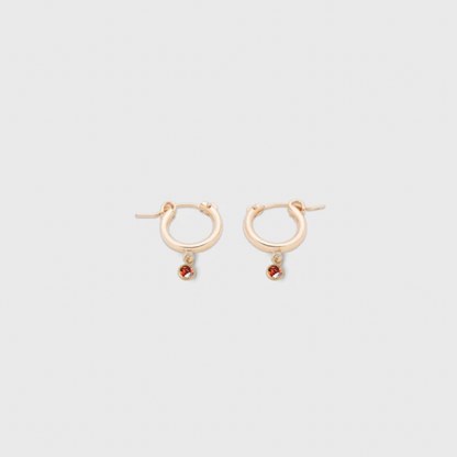 mini créoles avec pierre de naissance (13 mm) 