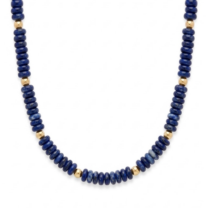 lapis lazuli blue beaded necklace
